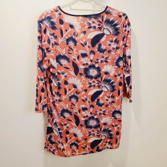 J Crew women's Floral print 3/4 sleeves casual relaxed fit blouse size M - Picture 8 of 10